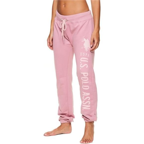 U.S. Polo Womens Sweatpants - Pink Womens Jogger Sweats - Picture 1 of 6